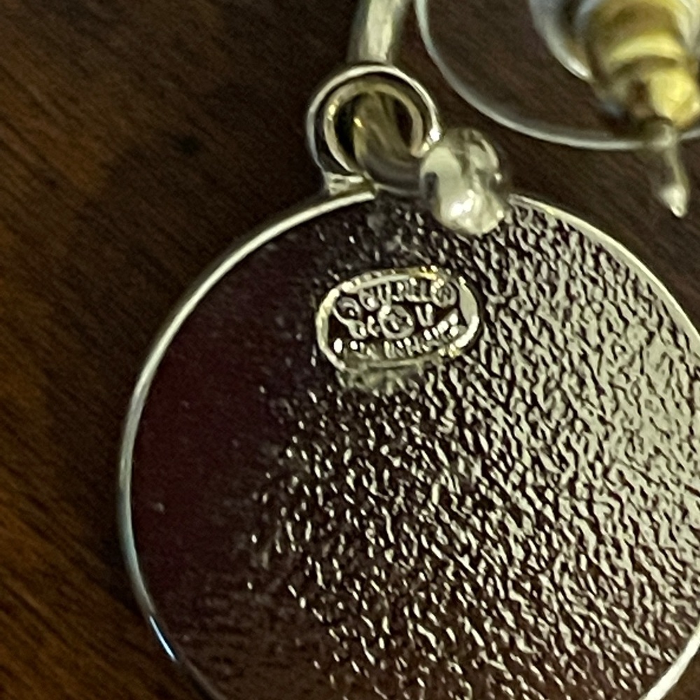 RESERVED Chanel CC Drop Earrings Interlocking Gold Tone Resin - Picture 6 of 9